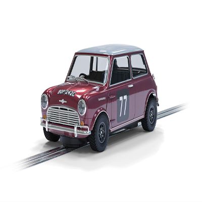 Scalextric Morris Mini Cooper S Broadspeed 77 1:32 Slot Race Car C4238, Maroon