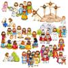 Easter Deluxe Felt Set for Bible Flannel Board Stories 42 Pieces Activity Pages Story He Has Risen Precut Figures Last Supper Crucifixion Resurrection Triumphant Entry Trial Gethsemane view 2