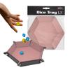 BCW Hexagon Dice Tray - Pink | Premium Quality, 12" Diameter (Flat), 8" Diameter (Folded) | Black Leatherette Back, Suede Liner | Ideal for RPGs, Warhammer, Dice Masters, DND | Gaming Dice Tray view 1