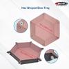 BCW Hexagon Dice Tray - Pink | Premium Quality, 12" Diameter (Flat), 8" Diameter (Folded) | Black Leatherette Back, Suede Liner | Ideal for RPGs, Warhammer, Dice Masters, DND | Gaming Dice Tray view 2