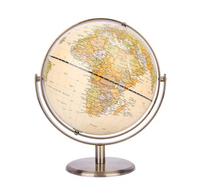 ANNOVA 8" / 20cm World Globe Antique Globe Metal Arc and Base Bronzed Color - All Direction 360 Rotating - Educational/Geographic/Modern Desktop Decoration - for School, Home, and Office (720)