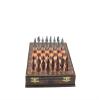 Antique Copper Ottoman Metal Chess Set for Adults,Handmade Pieces and Natural Solid Wooden Chess Board,Pearl Design Around Board and Storage Inside (Antique Copper) view 2