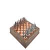 Antique Copper Ottoman Metal Chess Set for Adults,Handmade Pieces and Natural Solid Wooden Chess Board,Pearl Design Around Board and Storage Inside (Antique Copper) view 3