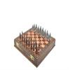 Antique Copper Ottoman Metal Chess Set for Adults,Handmade Pieces and Natural Solid Wooden Chess Board,Pearl Design Around Board and Storage Inside (Antique Copper) view 4