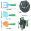 JOYIN 6 PC Kids Gardening Tools, Including Garden Tools Like Gardening Gloves, UV Protection Sun Hat, Shovel, Rake, and Trowel, Kids Backyard Outdoor Toy Play and STEM Learning (Green) view 4