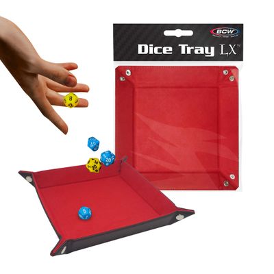 BCW Square Dice Tray - Red | 7x7 Inches | Ideal for Dungeons and Dragons, Pathfinder, etc | Dice Rolling Tray Gaming Accessory for Tabletop RPGs and Board Games