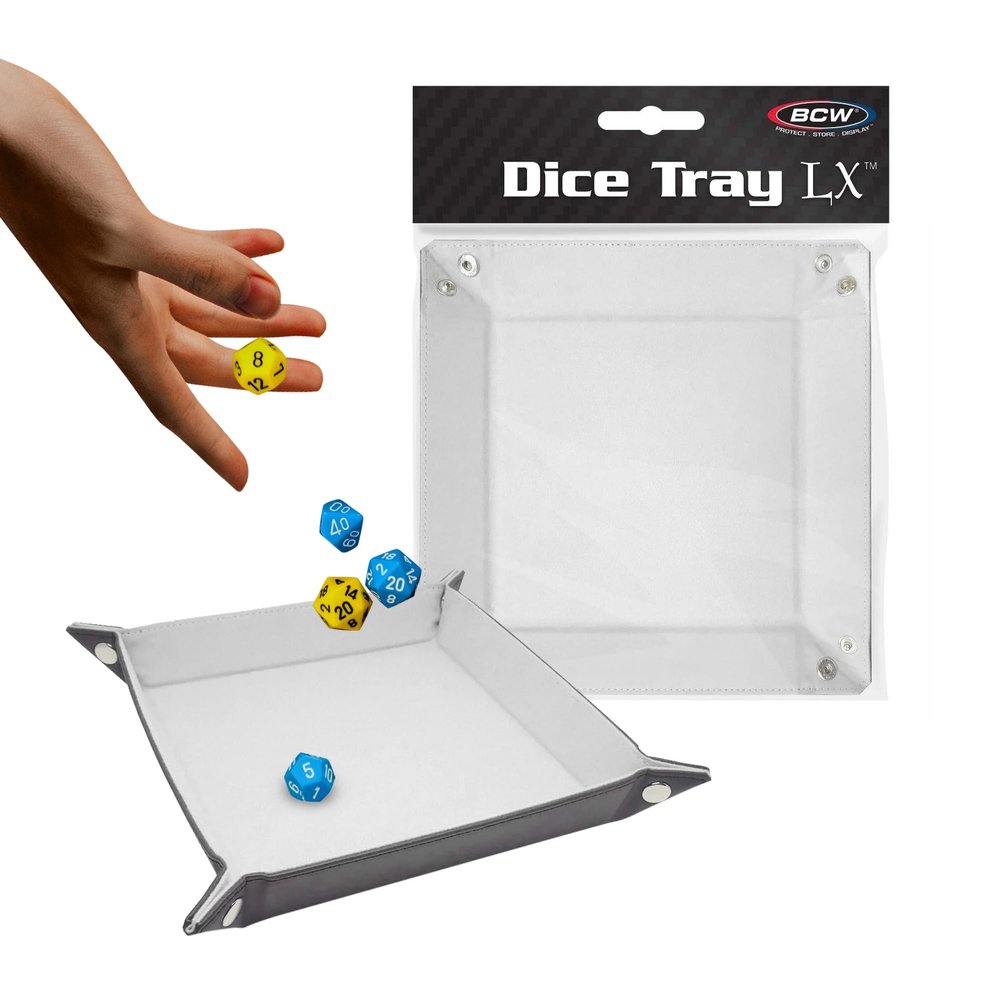 BCW Square Dice Tray - White | 7x7 Inches | Ideal for Dungeons and Dragons, Pathfinder, etc | Dice Rolling Tray Gaming Accessory for Tabletop RPGs and Board Games
