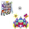 Playmags 100-Piece Magnetic Tiles Building Blocks Set & Playmags Magnetic Figures-Community Figures Set of 15 Pieces Bundle view 1