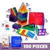 Playmags 100-Piece Magnetic Tiles Building Blocks Set & Playmags Magnetic Figures-Community Figures Set of 15 Pieces Bundle view 4