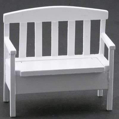 Dollhouse Miniature Garden Bench (White)