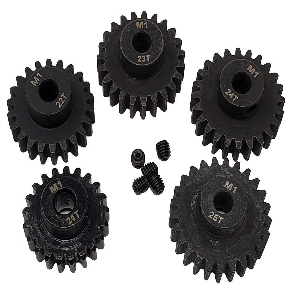 NHX RC MOD1 5mm Bore Hardened Steel Pinion Gears: 21T, 22T, 23T, 24T, 25T