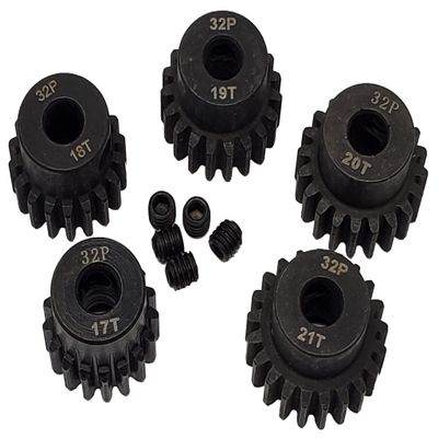 NHX RC 32P 5mm Bore Hardened Steel Pinion Gears: 17T, 18T, 19T, 20T, 21T