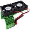 NHX 540/550 Motor Aluminum Heat Sink w/Twin Cooling Fan Green view 1