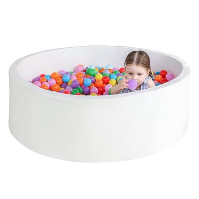 TRENDBOX Extra Large Foam Ball Pit for Toddlers, 47x14 inch Soft Baby Ball Pit with Washable Velvet Cover (Balls not Included)-White