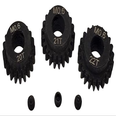 NHX RC M0.6 5mm Bore Hardened Steel Pinion Gears: 20T, 21T, 22T