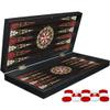 14.9" Turkish Backgammon Set, Wooden, Board Game for Family Game Nights, Modern Elite Vinyl Unscratchable Tavla for Adults and Couples, Magnetic Closing Meachanism by LaModaHome view 1