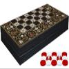 14.9" Turkish Backgammon Set, Wooden, Board Game for Family Game Nights, Modern Elite Vinyl Unscratchable Tavla for Adults and Couples, Magnetic Closing Meachanism by LaModaHome view 2