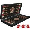 19'' Turkish Backgammon Set, Wooden, Board Game for Family Game Nights, Modern Elite Vinyl Unscratchable Tavla for Adults and Couples, Magnetic Closing Meachanism by LaModaHome view 1