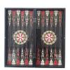 19'' Turkish Backgammon Set, Wooden, Board Game for Family Game Nights, Modern Elite Vinyl Unscratchable Tavla for Adults and Couples, Magnetic Closing Meachanism by LaModaHome view 3