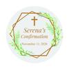 Personalized Greenery Religious Favor Stickers - Stationery - 144 Pieces view 1