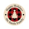 Personalized Holiday Plaid Stickers - Stationery - 144 Pieces view 1