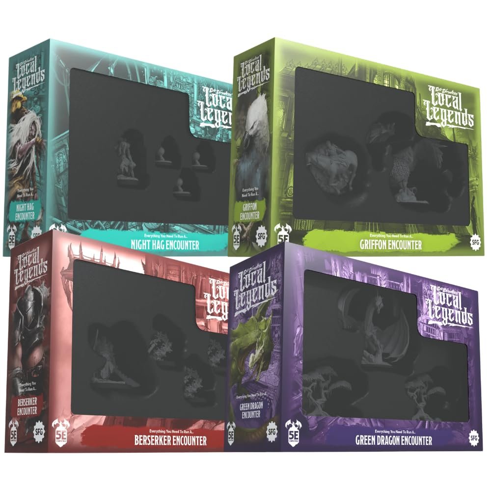 Epic Encounters Local Legends Bundle: Night Hag, Griffon, Berserker, and Green Dragon (4 Items)