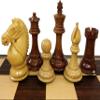 4 Queens - 4" King Staunton Wood Giant Bridled Knight Acacia and Boxwood Chess Men Set - NO Board view 1
