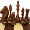 4 Queens - 4" King Staunton Wood Giant Bridled Knight Acacia and Boxwood Chess Men Set - NO Board view 2