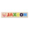 Wooden Name Puzzle Personalized Engraved Text Greetings on Back Puzzle Real Custom Print Cute Cartoon Theme view 1