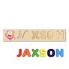 Wooden Name Puzzle Personalized Engraved Text Greetings on Back Puzzle Real Custom Print Cute Cartoon Theme view 2