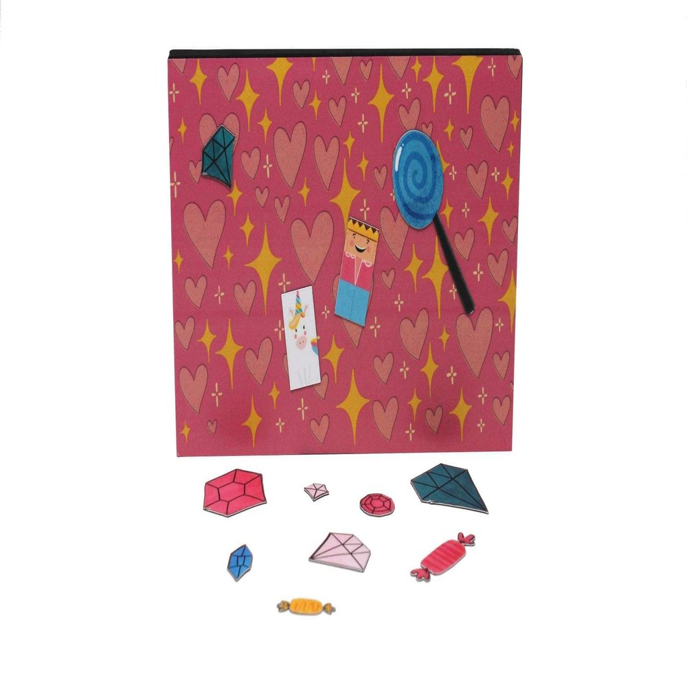Glitter and BE Unicorn Tatro Go! | 16 pc Magnetic Travel PLAYSET by Tatro | Hand-Built 1 Soft Touch Foam + 15 Magnet Images with Clear Laminate Coating for Easy Care | Water Resistant, Child Safe.