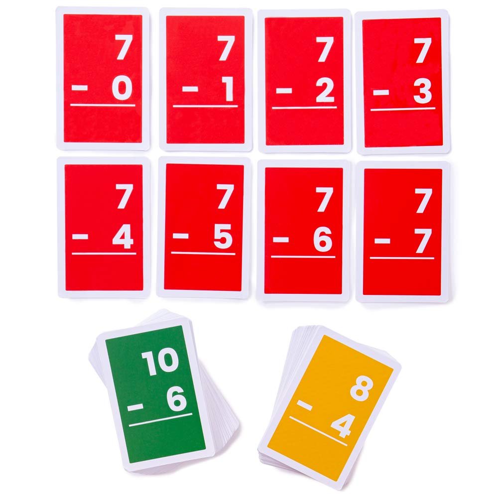 Bigjigs Toys Flashcards (Subtractions) - Educational Card Game for Children, Maths Games, Kids Early Learning Resources, Age 3 Years +