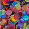 MR CHIPS Plastic Bingo Chips for Game 500 Count Bag - Transparent 7 Color Mix Counting 3/4 Inch view 1