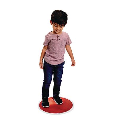 Excellerations Glitter Circle Liquid Tile - Red, Floor Tile for Active Play and Gross Motor Skills, Sensory Exploration, Anti-Slip Dance Mat, Easy to Clean, Stepping Floor Mat for Home School Use