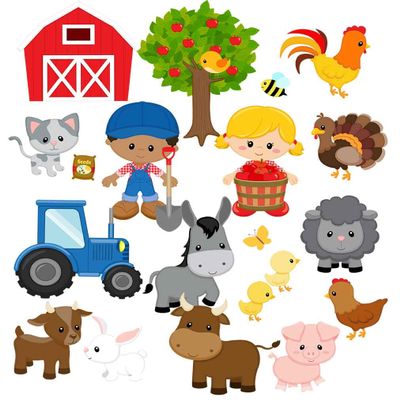 Story Time Felts 24 Piece Farm Animal Felt Set Flannel Boards