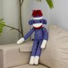 Plushland Adorable Sock Monkey, The Original Traditional Hand Knitted Stuffed Animal Toy Gift-for Kids, Babies, Teens, Girls and Boys Baby Doll Present Puppet 20 Inches (New Blue) view 4