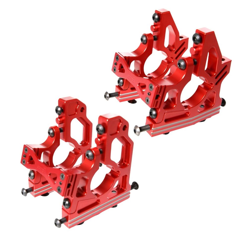 GTBRacing CNC Aluminum Front Rear Center Differential Mount Diff Gearbox Brace for 1:5 RC Car 1/5 LOSI DBXL/DBXL-E V1.0 MTXL Upgrade Part (Red)