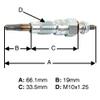 RAParts Set of 3 Fits Kubota Glow Plugs B5001 B5100 B6100 B7100 RC-15FD RC-20 RC-8FD KH-8 view 2