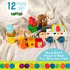 Kids Preferred World of Eric Carle The Very Hungry Caterpillar Wooden Train Set, 12 Pieces view 3