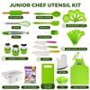 KEFF Kids Kitchen Set for Cooking & Baking with Recipe Book - Kids Knife Set for Real Cooking, Montessori Kitchen Tools for Toddlers - Real Utensils with Cutting Board and Knifes BPA-Free view 2