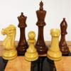 Acacia and Boxwood 4 5/8 Inch King Double Queens Anderssen Staunton Chess Men Set - NO Board or Storage view 1