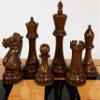 Acacia and Boxwood 4 5/8 Inch King Double Queens Anderssen Staunton Chess Men Set - NO Board or Storage view 2