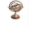 9" X 5" X 5" INCHES Nautical Brass Armillary Sphere World Globe Rosewood Base Table Decor Gift RT21 view 1
