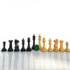 1852 Antique Chess Pieces-Circa 1852 Harrwitz Staunton Series Chessmen in Ebony/Antiqued Boxwood-3.5"|King Side Stamping with 2 Extra Queens view 2