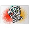 Makoroni - Peace Love Play Piano - 8"x12" Aluminum Novelty Fun Street Sign, DesB24 view 1