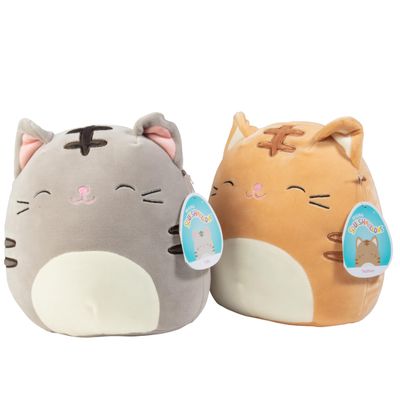 Squishmallows Mystery 8-Inch Cat Receive 1 Plush - Orange or Grey Cat - Official Jazwares - Collectible Soft & Squishy Kitty Stuffed Animal Toy - Gift for Kids, Girls & Boys