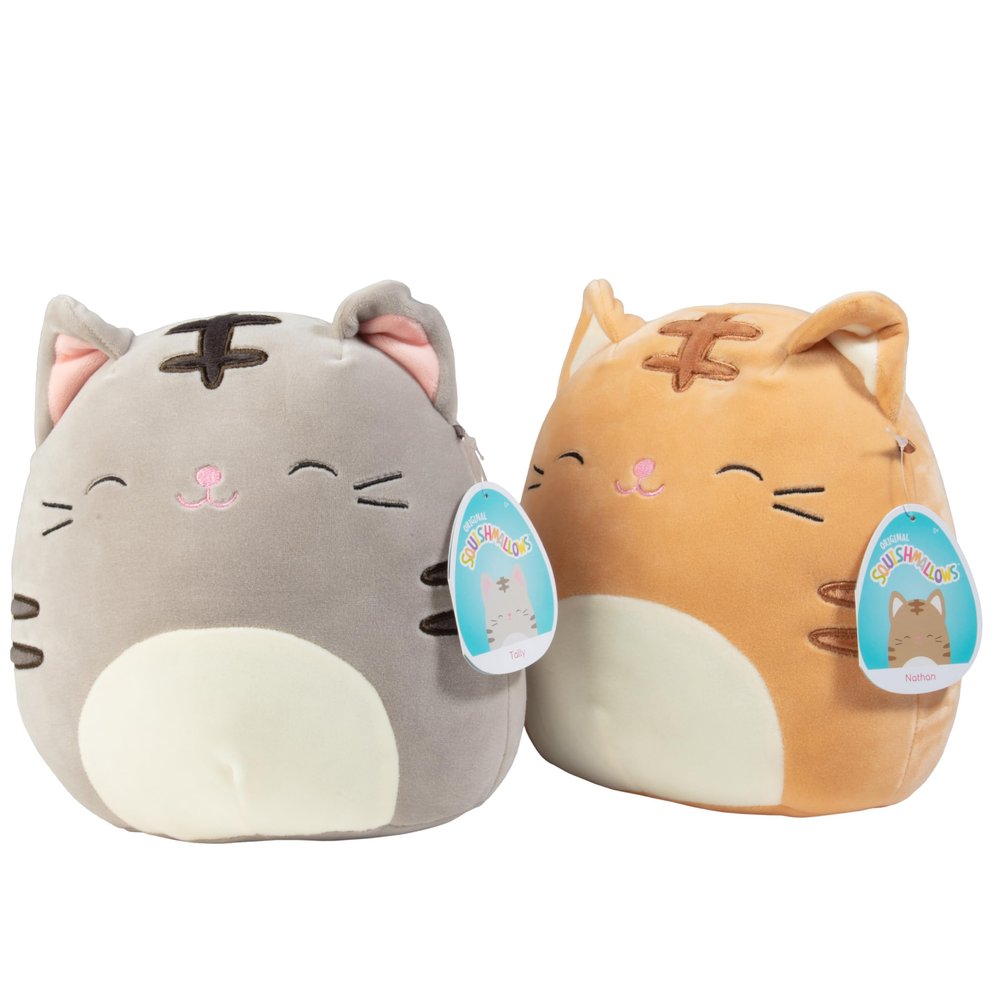 Squishmallows Mystery 8-Inch Cat Receive 1 Plush - Orange or Grey Cat - Official Jazwares - Collectible Soft & Squishy Kitty Stuffed Animal Toy - Gift for Kids, Girls & Boys