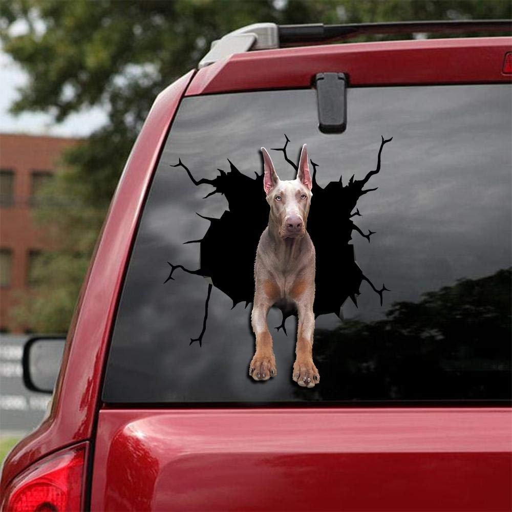Ocean Gift Doberman Car Decals, Dog Car Stickers Pack of 2 - Sticker for Car Windows, Walls Series 16 Size 12" x 12"