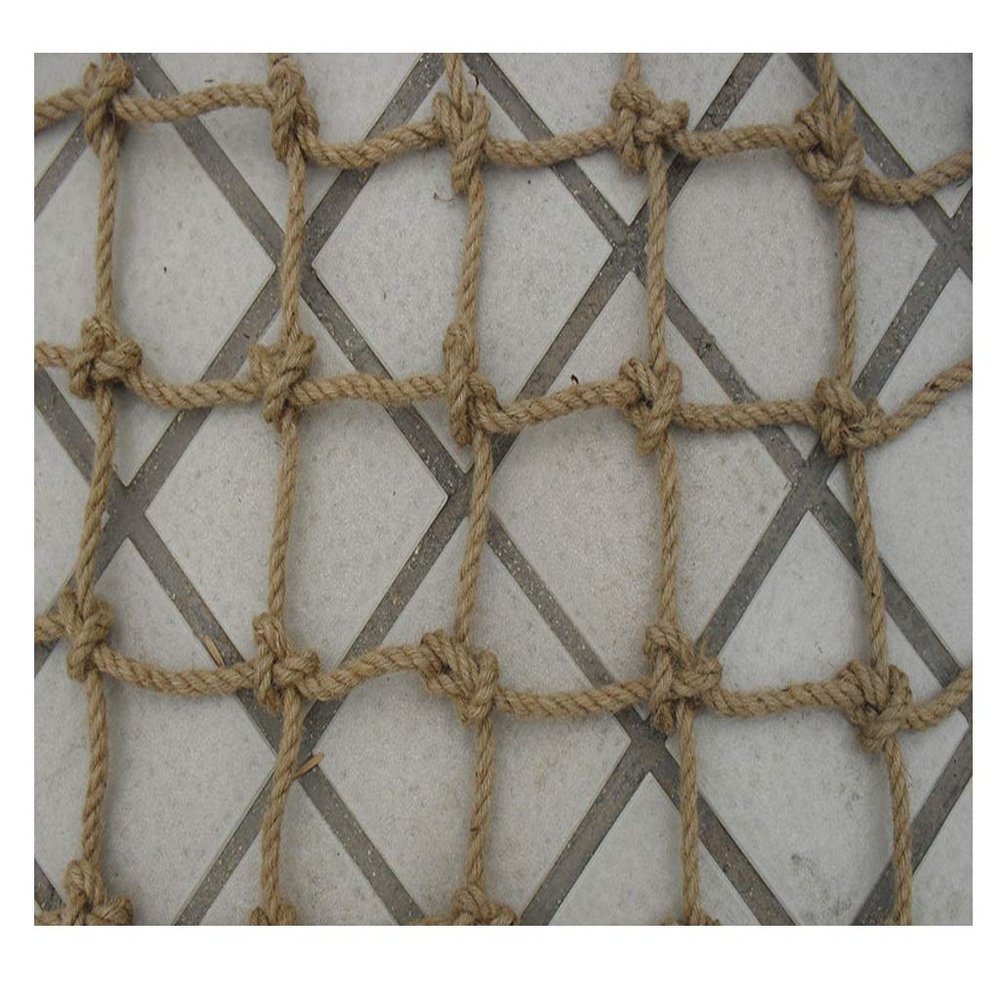 Rope Net Climbing Rope Netting Railing Child Safety Net Heavy Duty Cargo Net Hemp Rope Net Decorative Trailer Heavy Duty Cargo Net Balcony Stair Playground Protection Net Grid for Kids 4mm