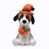 Plushland Pawpals 8 inches Puppy Dog Plush Stuffed Toy - Comes with Hat and Jack O Lantern Pumpkin for Kids view 3